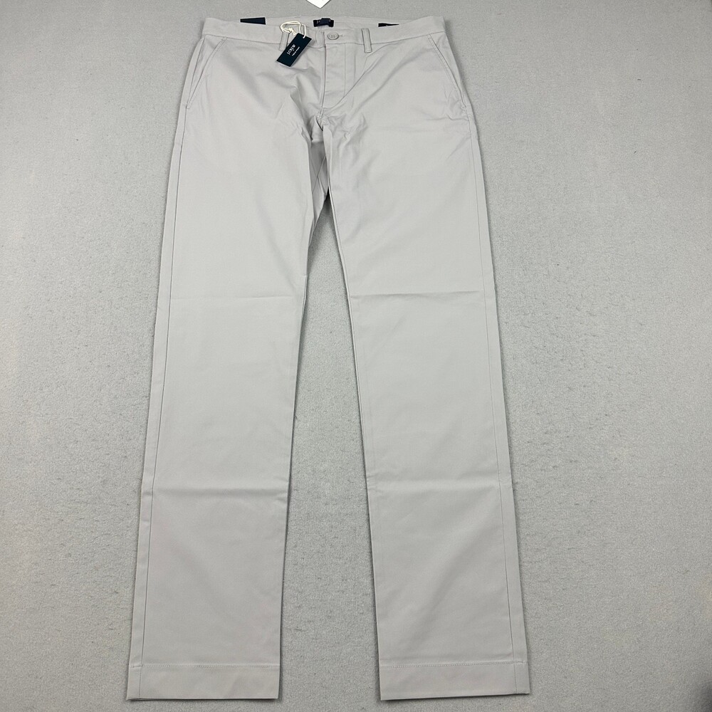 J.Crew Pants Men 32 Gray Solid  Slim Tech Chino Flex Performance Breathable